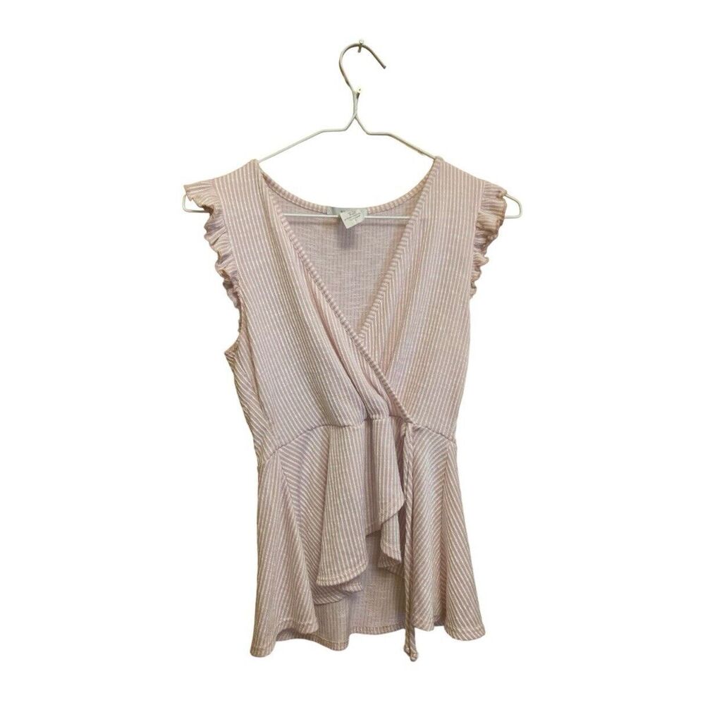 Acemi coquette striped tie blouse S